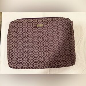 Coach VINTAGE Purple Signature Pouch Laptop Sleeve 14x10